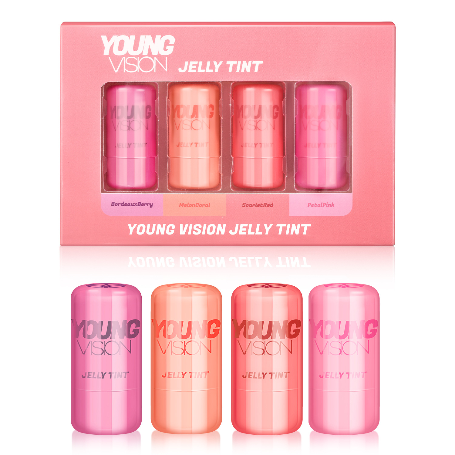 YOUNG VISION Jelly Blush Dye Lipstick 4-color Set Lip and Cheek Contouring Blush Stick Item Picture