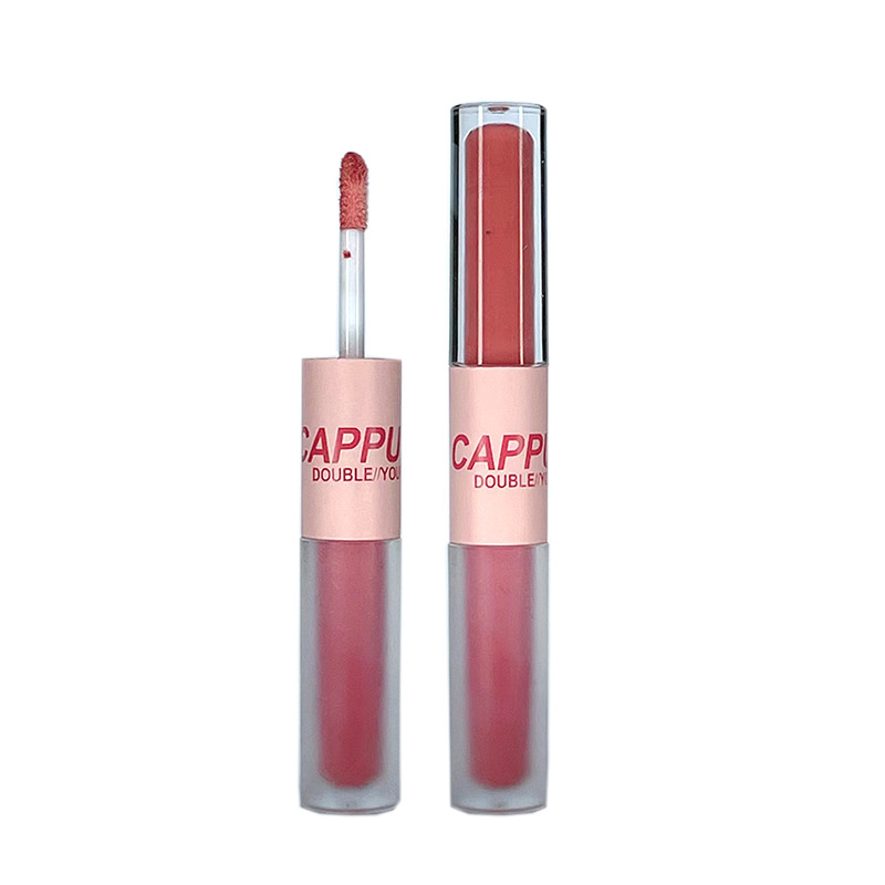 Cappuvini's new color fun double-head lip gloss mirror-like water gloss lip gloss is a domestic beauty lipstick with high appearance standards for students Item Picture