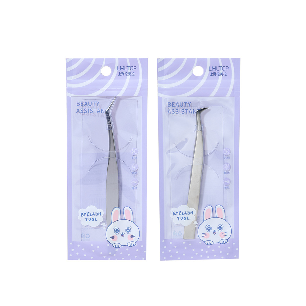 LMLTOP eyelash extension tweezers, Stainless steel gold feather clip, False eyelash assistant clip SY521 Item Picture