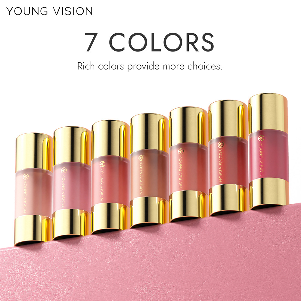 YOUNG VISION 7-color dropper liquid blush smooth and naturally brightens blush. Press the blush at the bottom Specification drawing