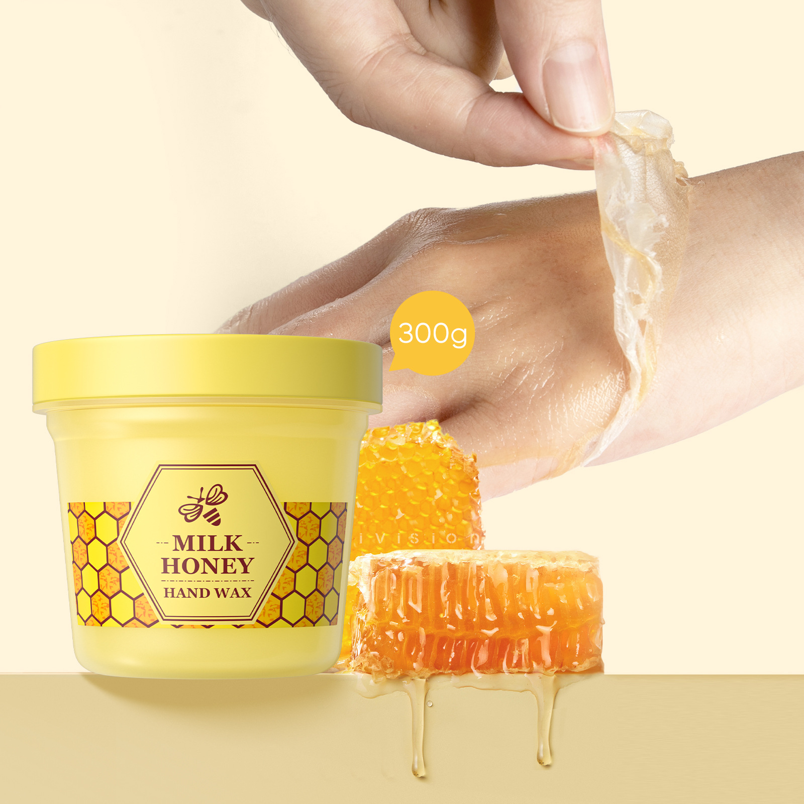 Cross-border LAIKOU milk Honey Hand Wax 300g hydrating and moisturizing manufacturer's in-stock cleaning hand mask FDA skin care products details Picture