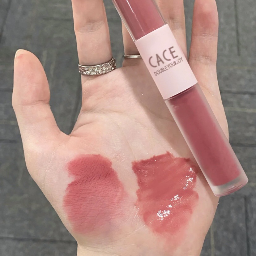 CACE Fun Double-head Lip Gloss 6 colors to choose from, popular makeup affordable student lipstick matte Hot promotion, factory wholesale Specification drawing