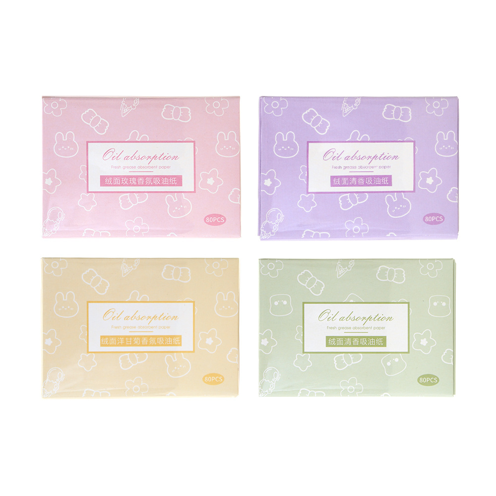 LMLTOP 80-piece Double-sided flanky Oil-Absorbing Paper Rose Fragrance Green Tea Aroma Oil-absorbing Paper Wholesale Collection Item Picture