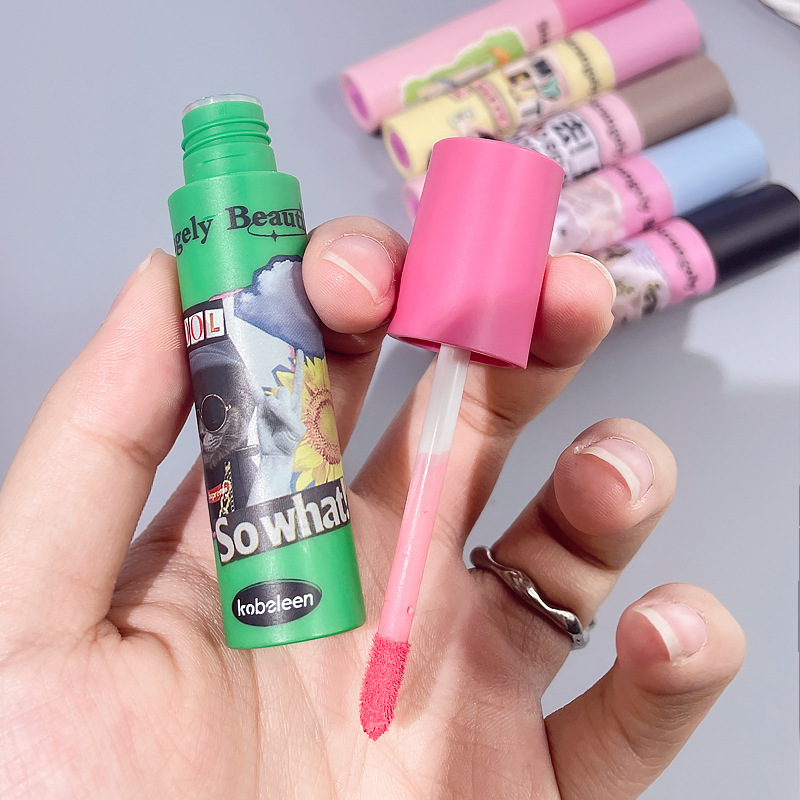 kobeleen Fun Cat Lip Gloss Velvet matte, waterproof, non-fading, Whitening, affordable student lipstick full figure