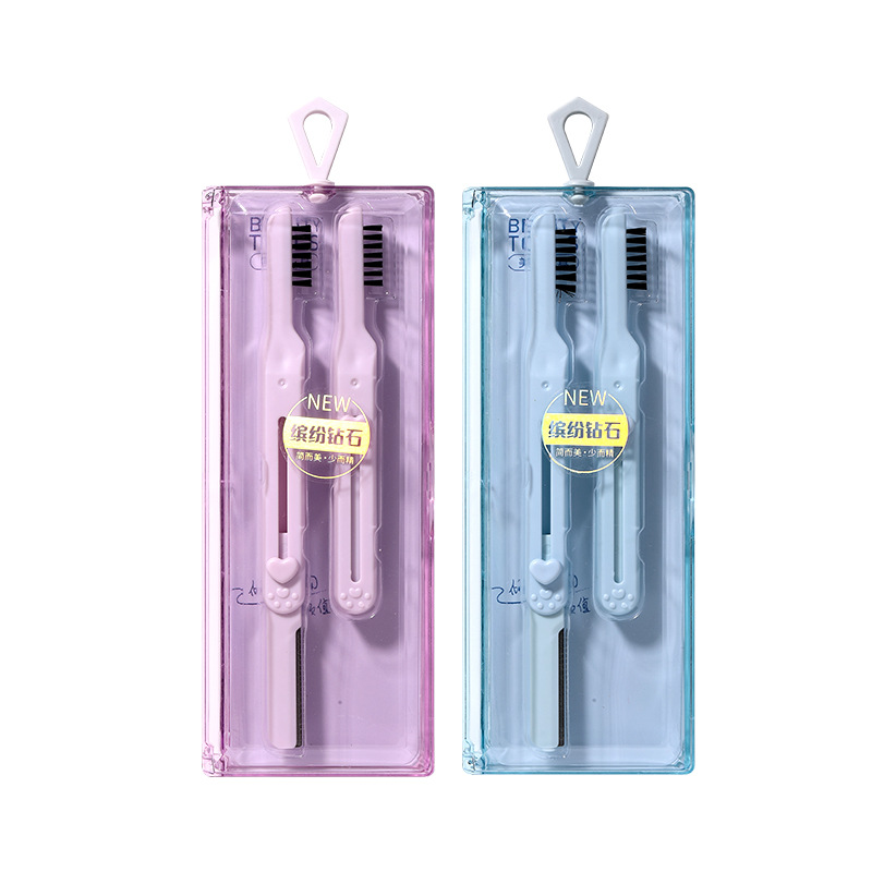 LMLTOP Dual-head dual-purpose eyebrow comb, eyebrow trimmer, integrated cat paw telescopic portable eyebrow scraper, 2-piece set SY343 Item Picture