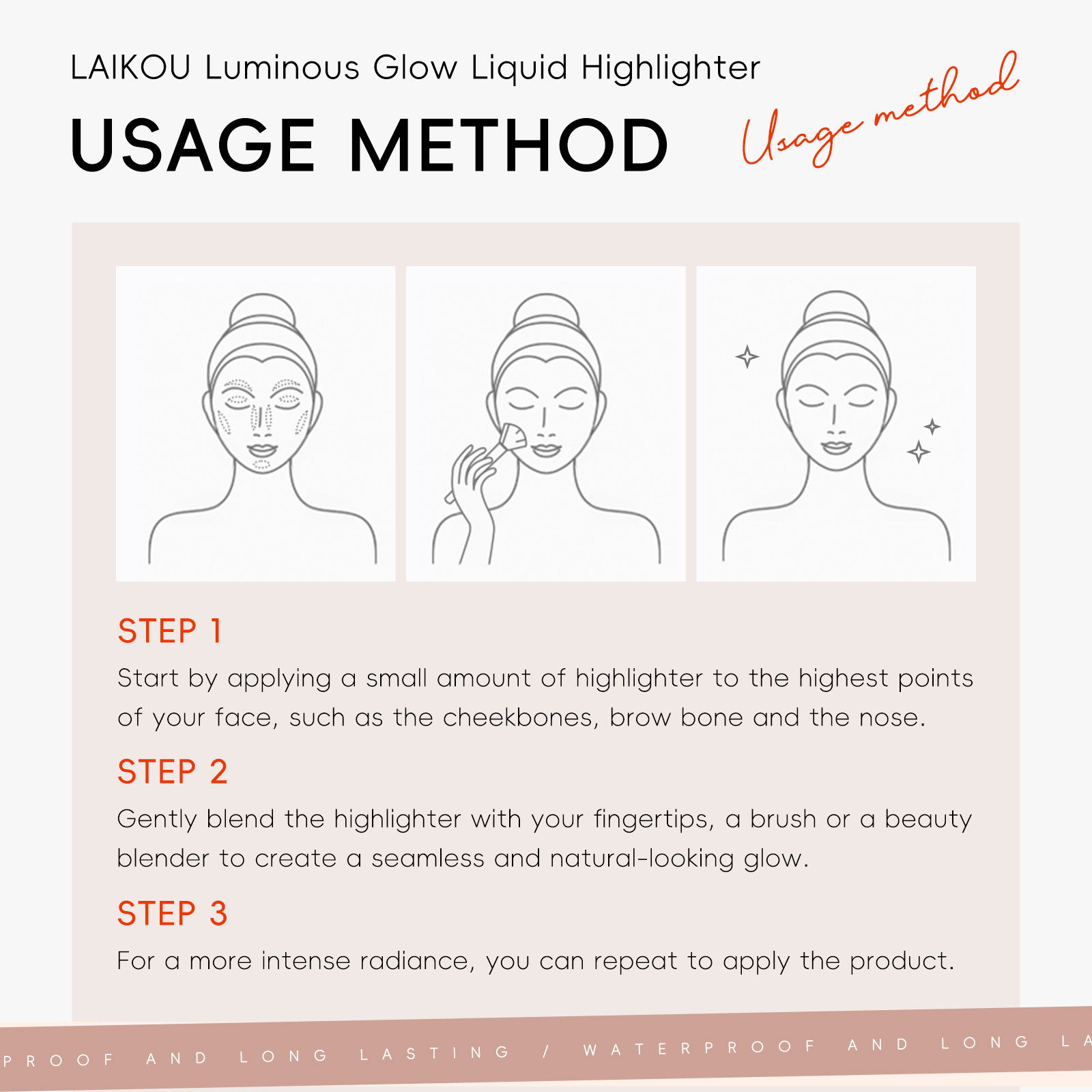 LAIKOU High-gloss Cream 10g (Color box) from cross-border manufacturer, available in 3 colors for covering blemishes and facial contouring Application Scenario