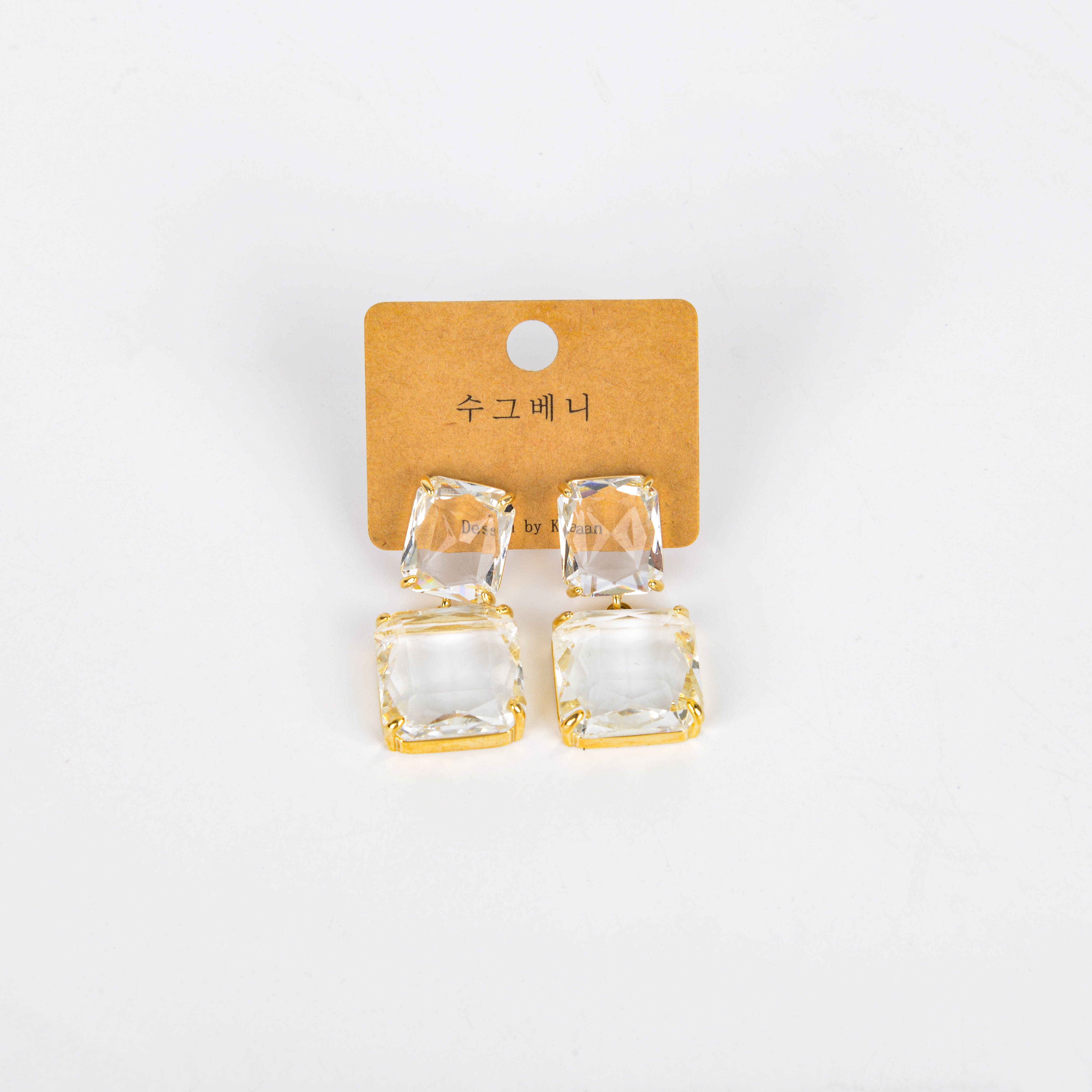 水晶耳钉2023年新款潮耳环韩国气质网红S925耳饰高级感时尚耳坠女