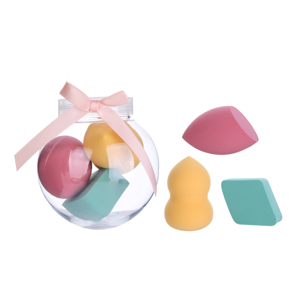 LMLTOIP Filling Combination Beauty Egg 3-piece set Hydrophilic polyurethane Makeup Dry and Wet Powder Puff TOP-125 Item Picture