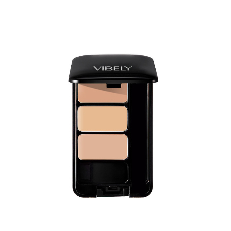 VIBELY Waterproof and non-smudging three-color Concealer to cover spots, acne marks, eye concealer, contouring pen and tattoos Item Picture