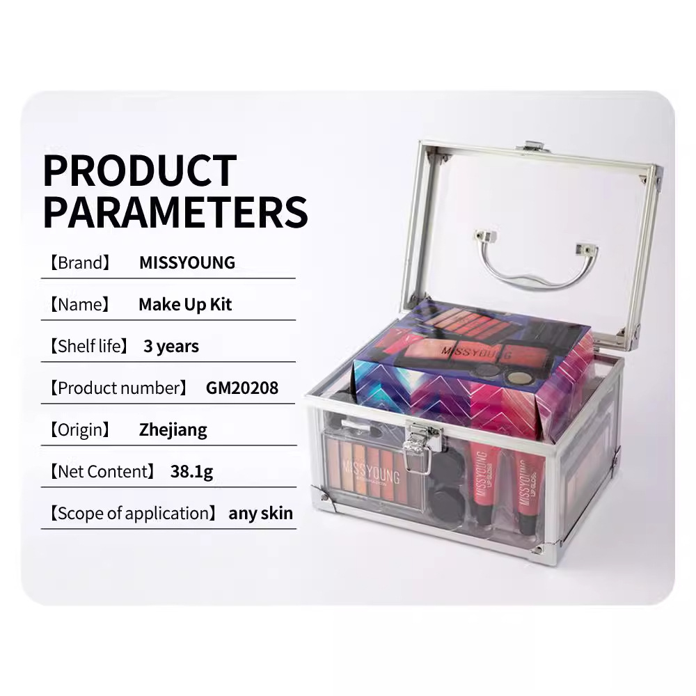 Cross-border cosmetics set, non-stick cup mouth red eyeshadow blush full set contour modification makeup tools suitcase Application Scenario