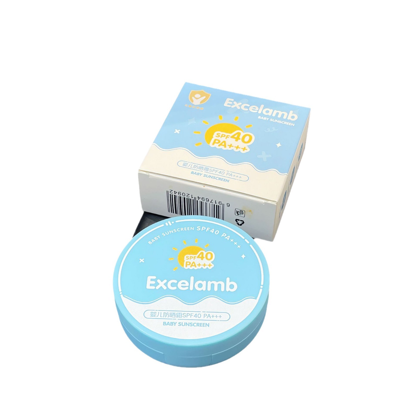 Excelamb Summer Baby and Children's Sunscreen Cushion Cream blocks ultraviolet rays with SPF40, is refreshing and gentle, and is water-resistant and sweat-proof Item Picture