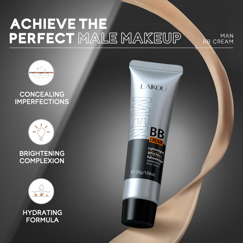 Cross-border Laicome Men's bb Cream 30g (box set), 4 colors to choose from, concealer and skin brightening makeup wholesale stock details Picture
