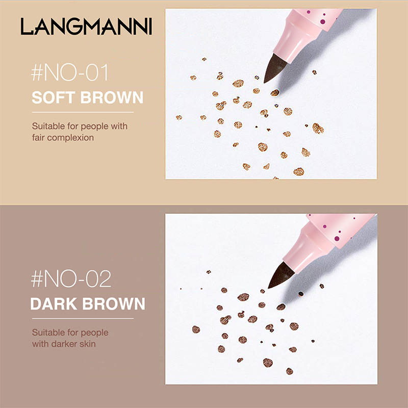 Langmanni natural simulation freckle pen color display, water-resistant and not easy to smudge Freckle spot pen cross-border color details Picture