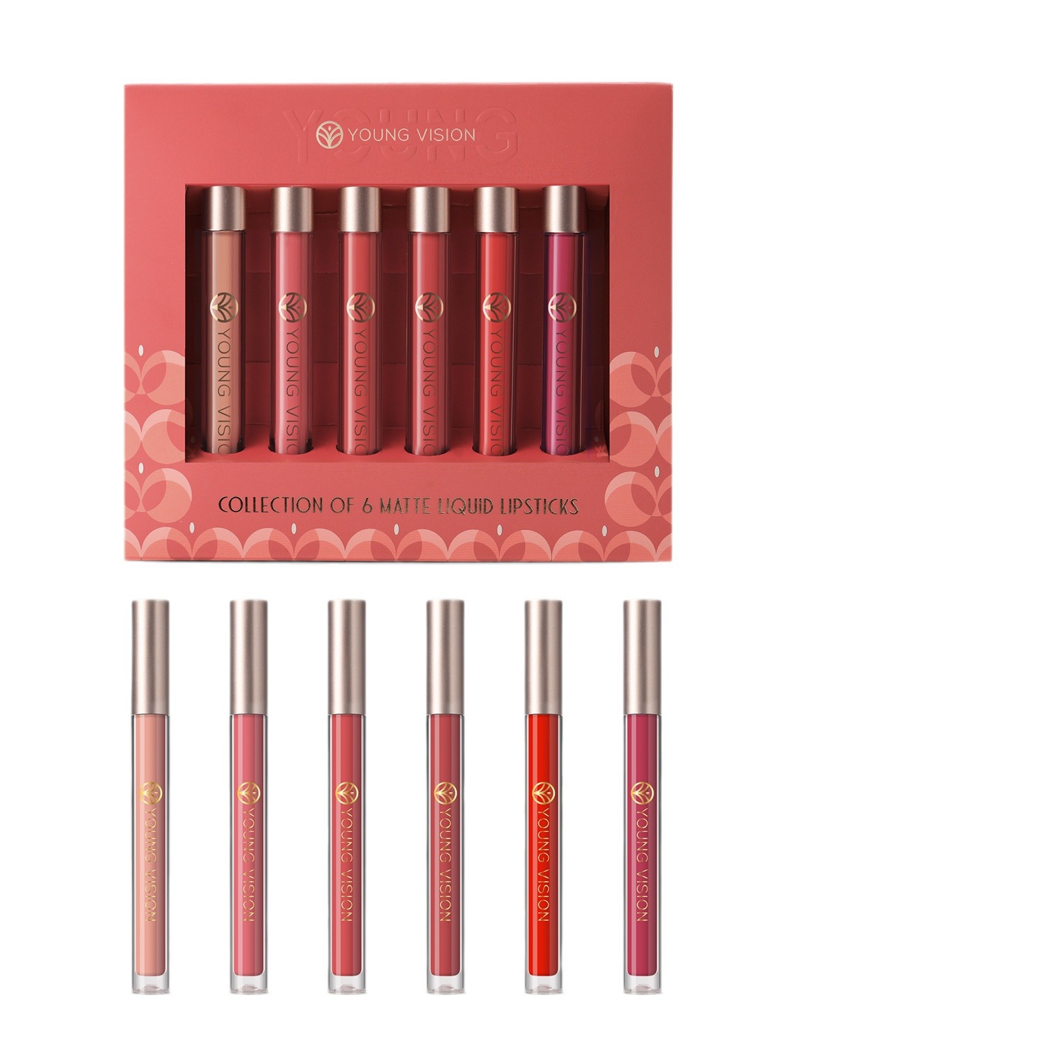 YOUNG VISION Matte 6-piece liquid Lipstick Gift Box Set: Non-Stick lip gloss Item Picture