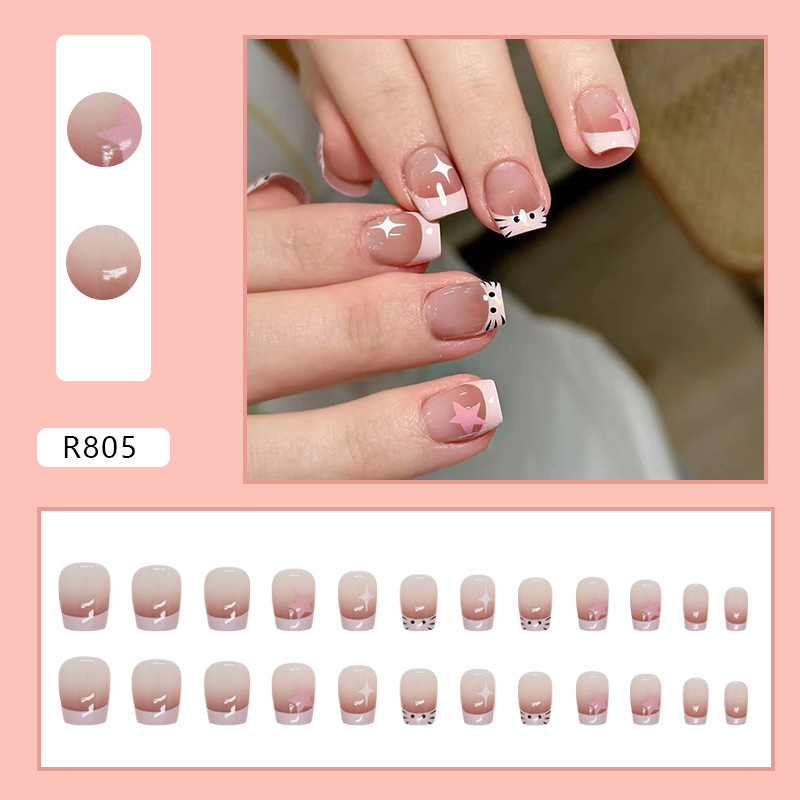 A gentle and sweet early autumn, cute and childlike new wearable nail and nail art piece mixed batch details Picture