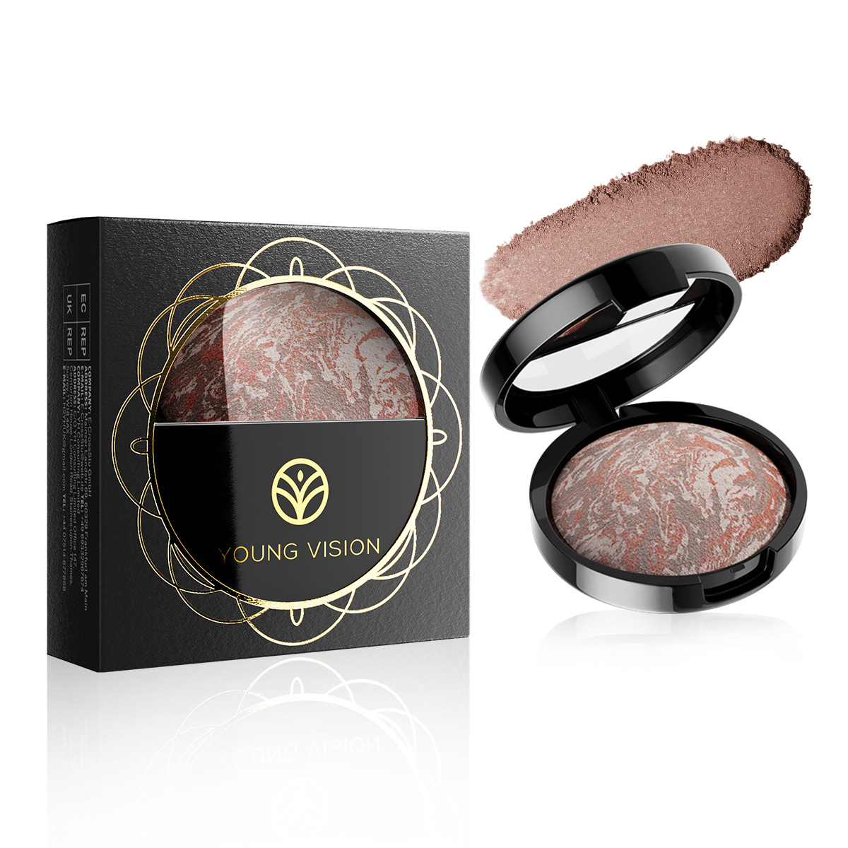 YOUNG VISION 4-color Pork Belly Baking Powder Foundation is a fine and smooth powder that can enhance skin tone and set the makeup Item Picture