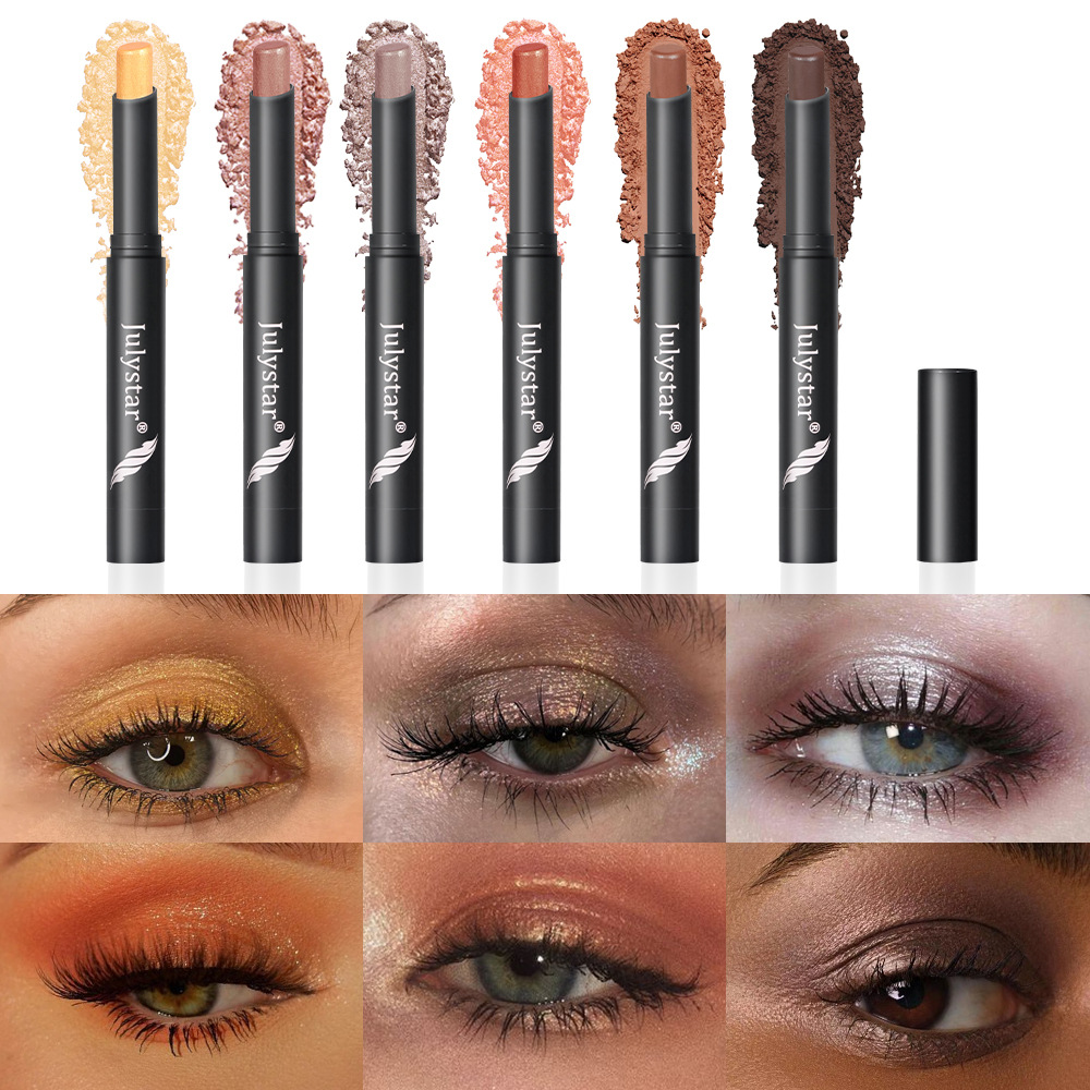 Julystar Lazy Person's Pearlescent Rotating Eyeshadow Stick for contouring, shading, highlighting and lip use full figure