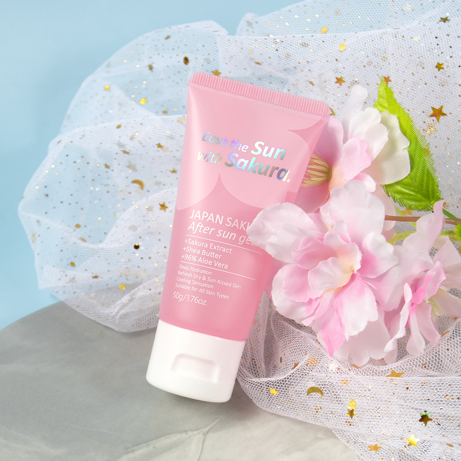 Cross-border LAIKOU Cherry Blossom Post-Sun Gel 50g Hydrating, Moisturizing and Soothing skin care products in stock from the manufacturer full figure
