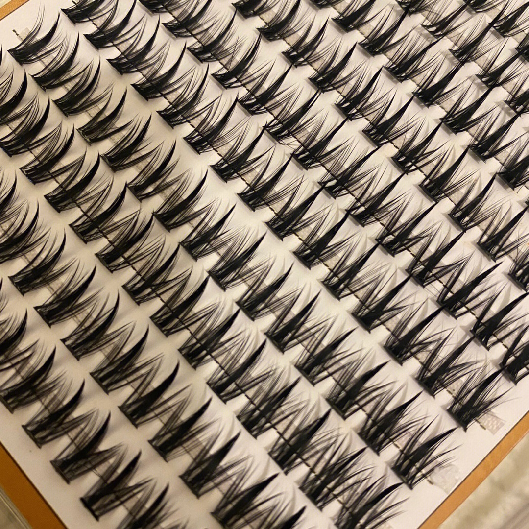 LODO pointed-top wheat ear false eyelashes, European and American hybrid segmented fine black stem thick single tuft Lodo eyelashes details Picture