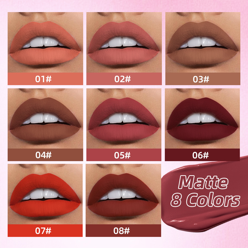 QIBEST Cross-border Smooth matte Lip Gloss, non-stick, non-fading, waterproof, moisturizing and long-lasting matte lip gloss Application Scenario