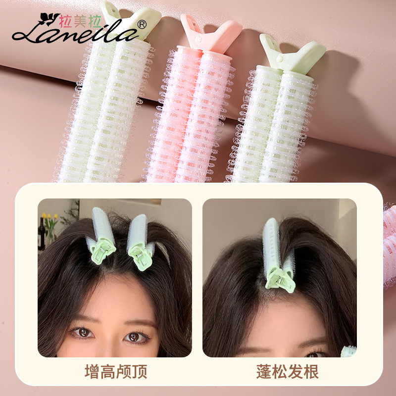 Two Latin American root-pulling and voluminous hair curling clips, a must-have for lazy people with high heads, air bangs and self-adhesive curling Specification drawing