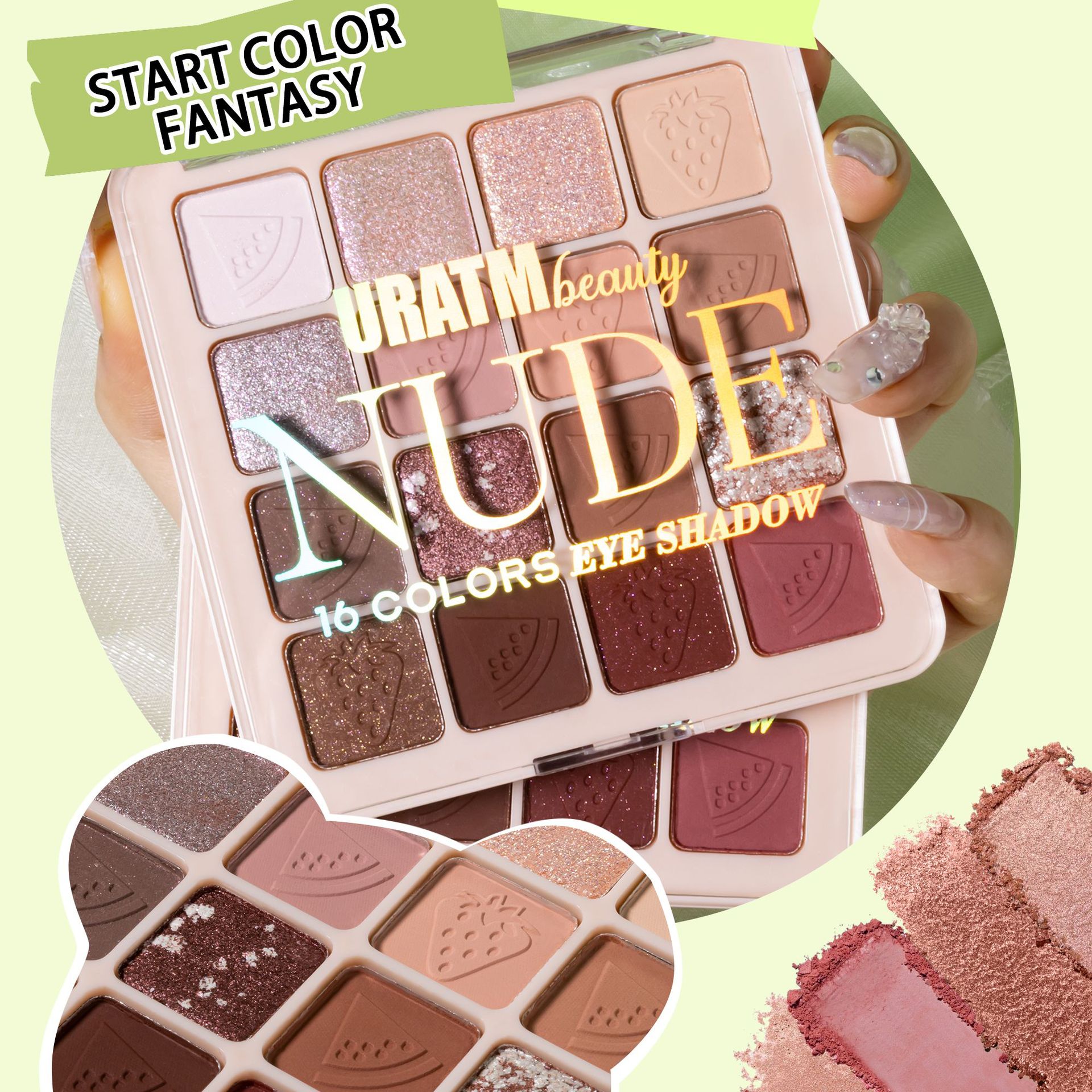 Cross-border bestseller multi-functional all-in-one makeup palette, matte pearlescent eyeshadow, high-gloss contouring all-in-one eyeshadow palette for beauty Specification drawing