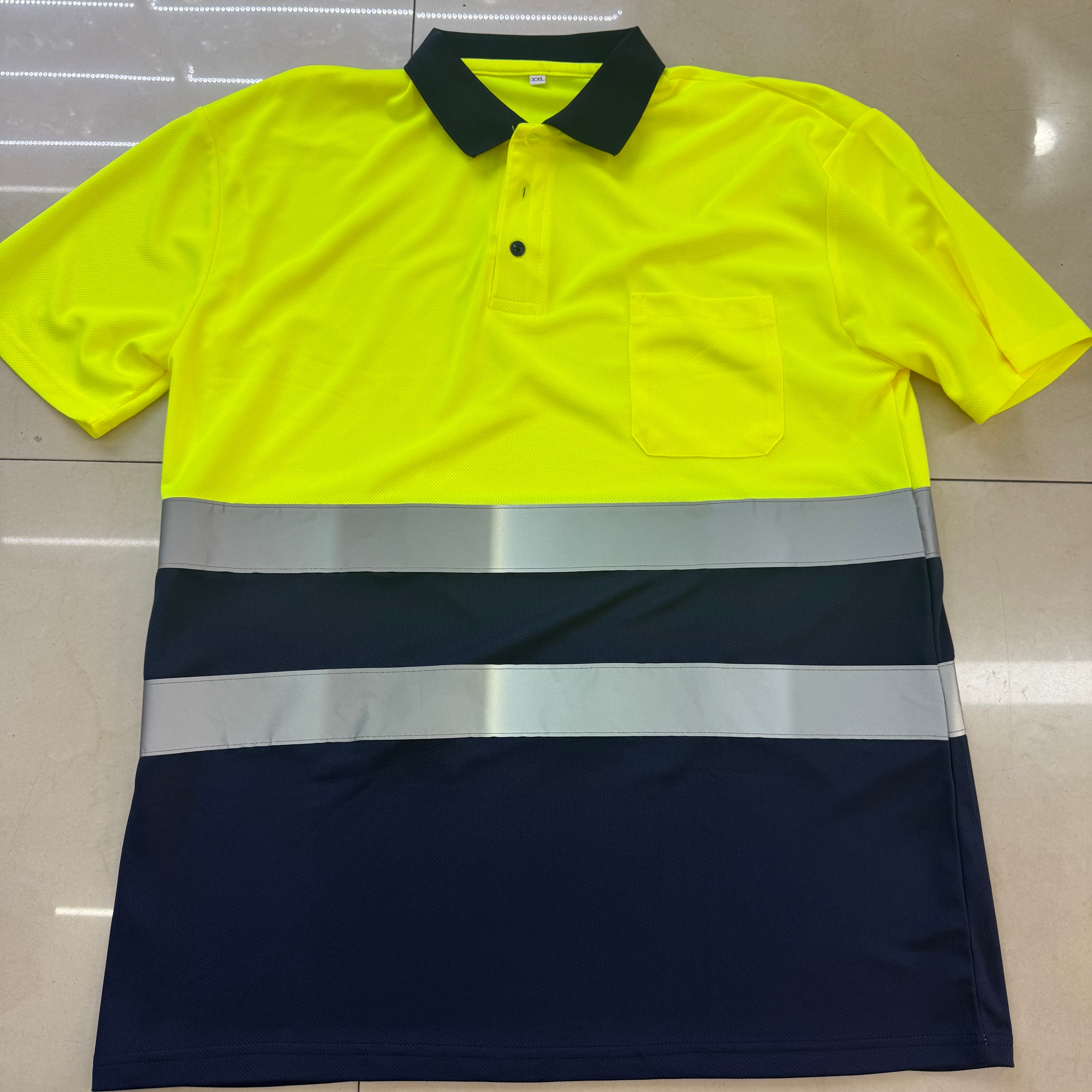 厂家直销夏季反光翻领Polo-shirt安全防护服舒适透气高警示产品图