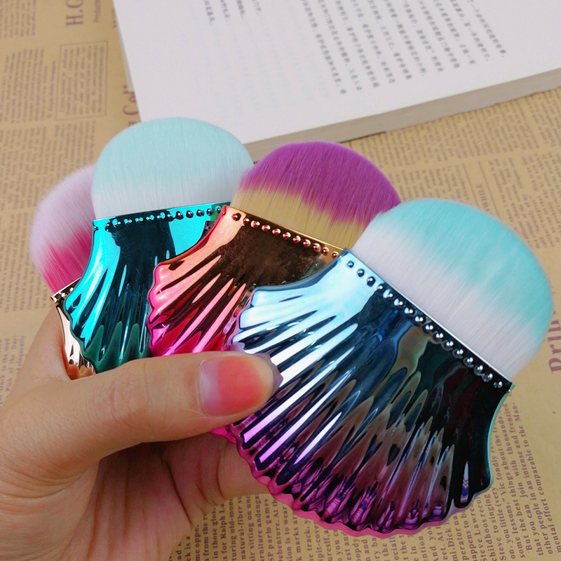 New single small shell makeup brush, colorful shell foundation brush, direct supply from professional makeup and beauty tools manufacturer details Picture