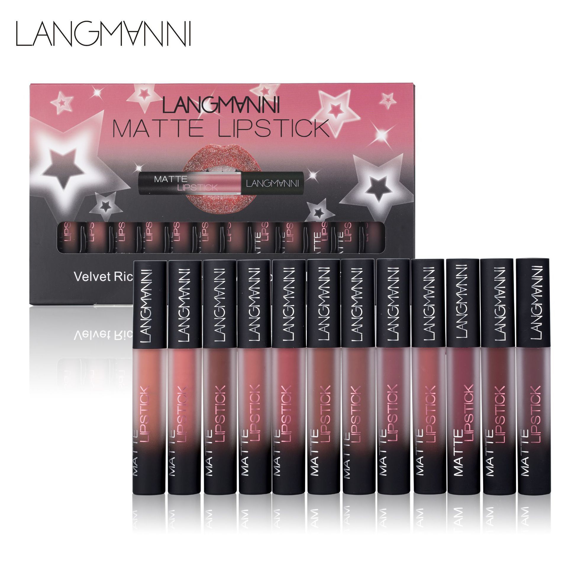 Langmanni Non-stick Cup matte Lip Gloss Set Liquid lipstick Item Picture