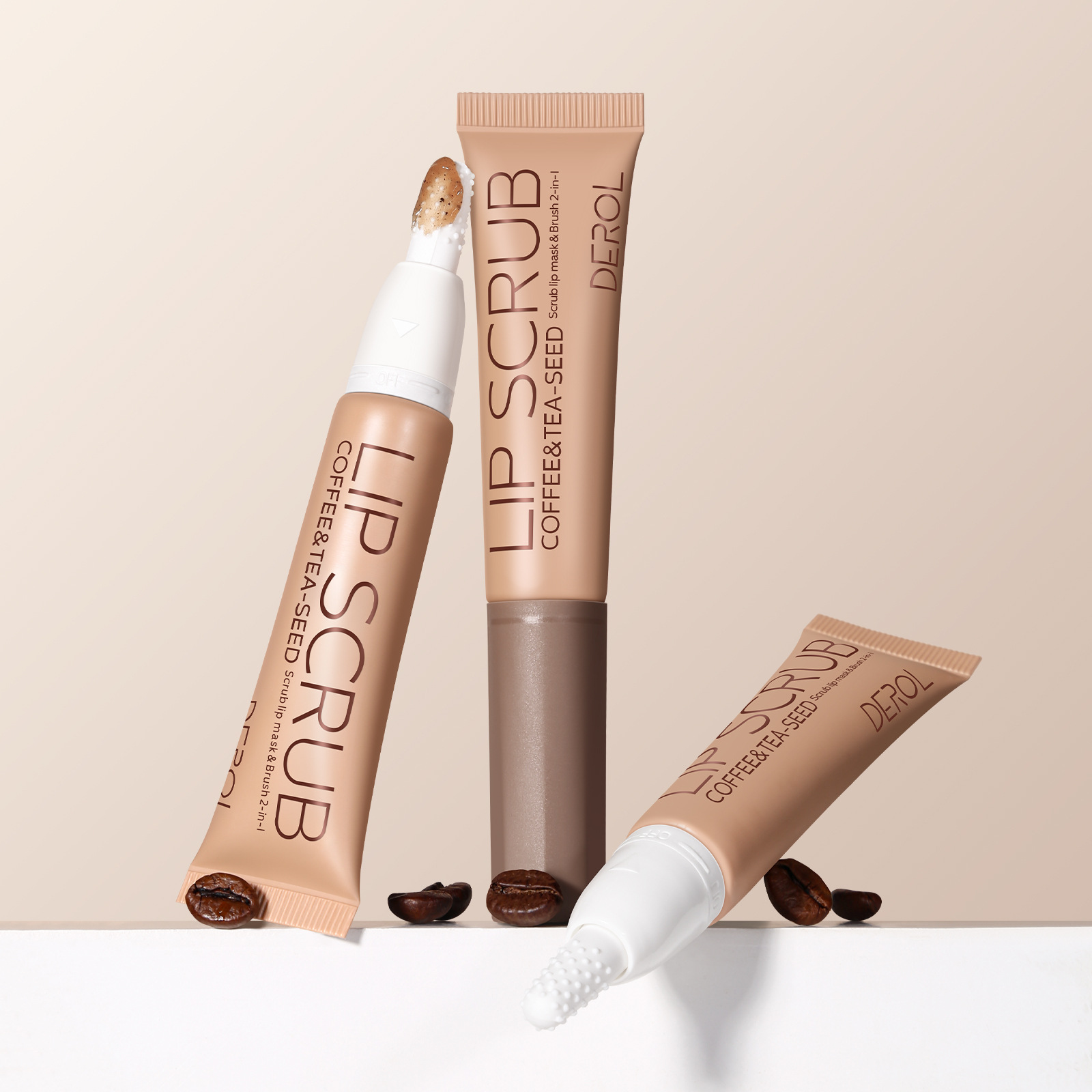 Cross-border DEROL Lip Scrub Silicone brush head hydrates, soothes, moisturizes, exfoliates and reduces lip lines Lip mask thumbnail
