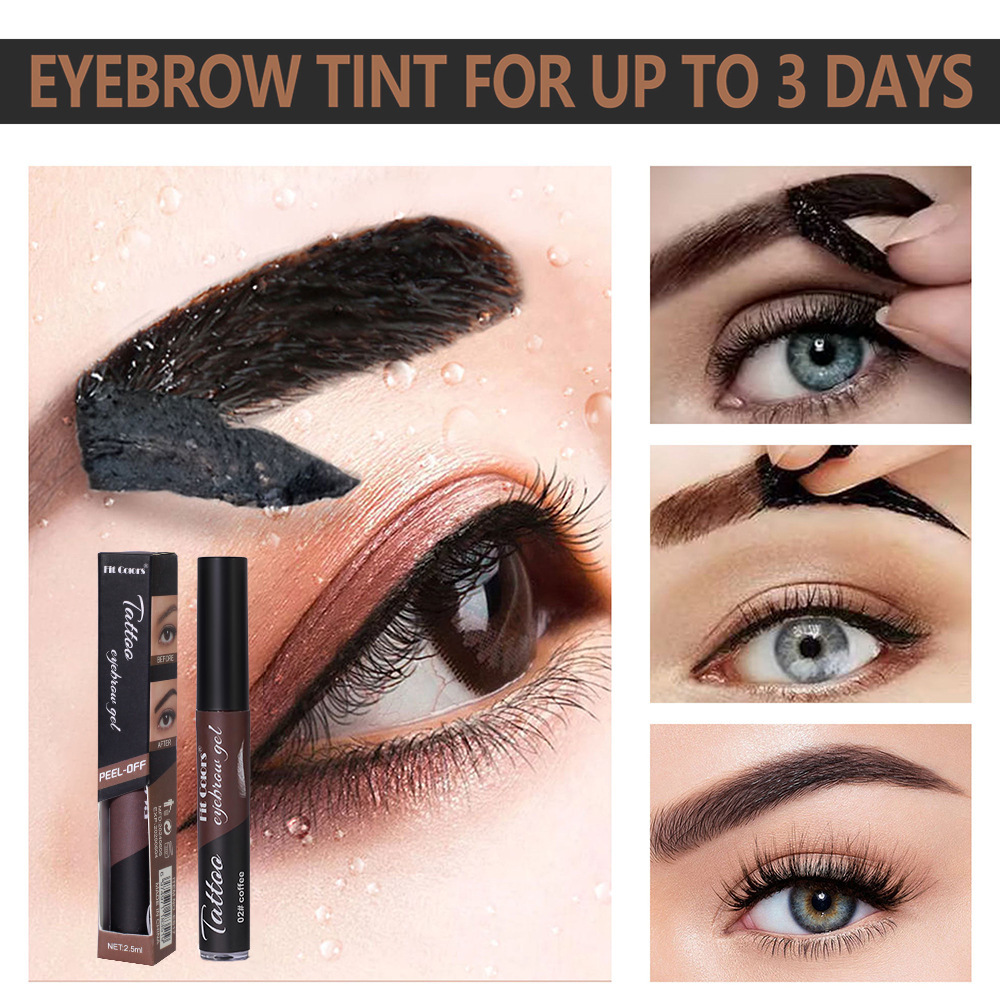 Fit Colors 4-color peel-off eyebrow Gel is water-resistant and does not smudge. It is a three-dimensional eyeliner and eyebrow gel details Picture