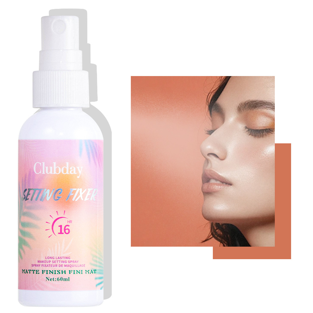 Clubday 60ML Cross-border Moisturizing Matte Setting Spray Long-lasting Oil Control, Water Resistance and Clear Setting Spray Water full figure