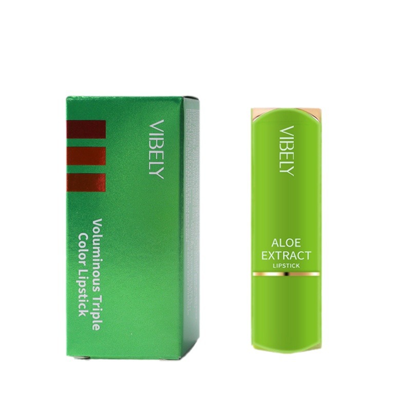 VIBELY's best-selling three-color lipstick for foreign trade is a long-lasting three-color lipstick that is not prone to smudging or color change Item Picture