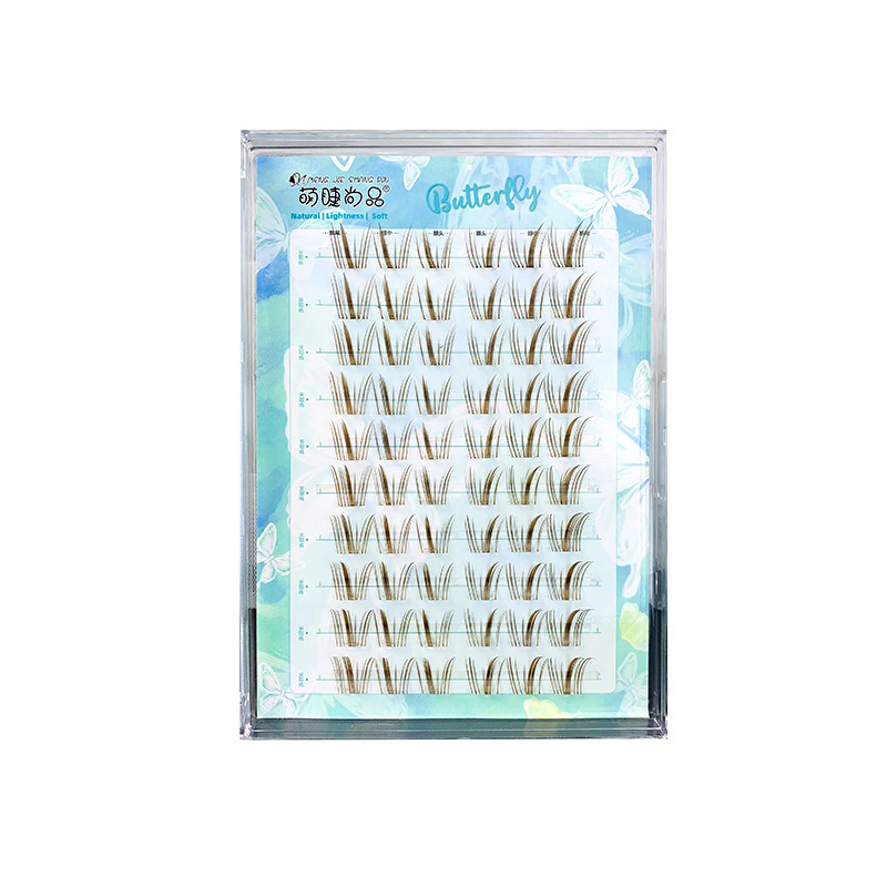 Mengjie Shangpin large-capacity color brown glue-free caramel small wind chime natural brown single-cluster segmented photogenic false eyelashes Item Picture
