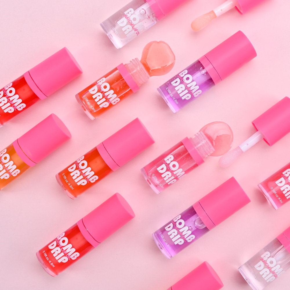 Cross-border e-commerce logo-free hydrating lip oil, light-toned liquid lip gloss, large brush lip oil, lip care Specification drawing