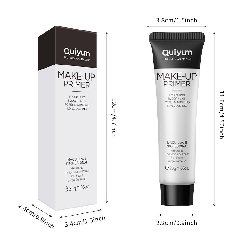 Cross-border version QUIYUM Primer Transparent (Color Box) 30g Hydrating, lightweight, hydrating and moisturizing makeup from a manufacturer Item Picture