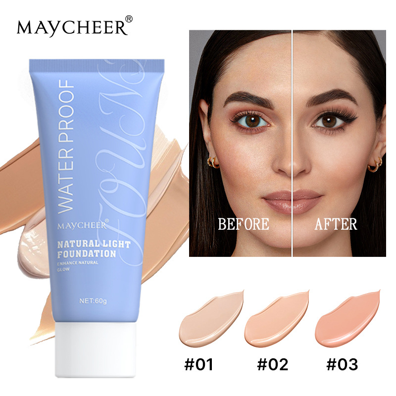 MAYCHEER Foundation for cross-border trade has a natural luster that lasts long without smudge. bb Cream, FDA full figure