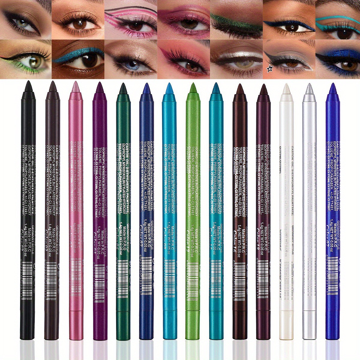 Multi-functional eyeshadow pen, single-color eyeliner pen, pearl glitter eyeliner gel pen, eye makeup pen full figure