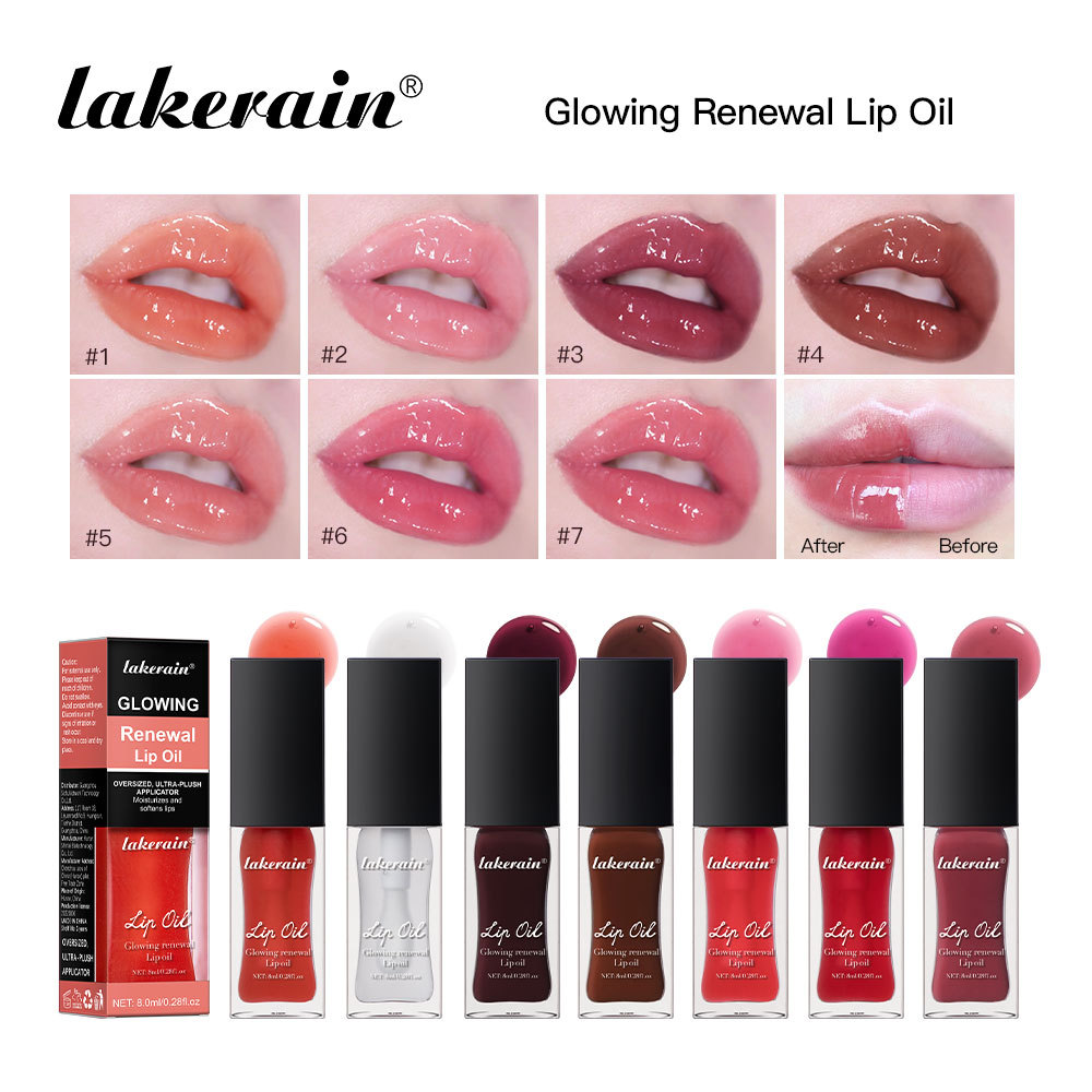 lakerain Sparkling Lip Oil Cross-border Pouty Lip moisturizing Sparkling Lip Honey Sparkling Lip Oil full figure