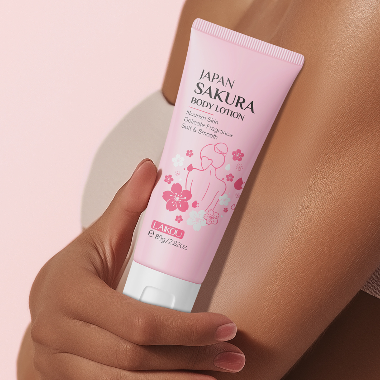 LAIKOU Cherry Blossom Body Lotion 80g Moisturizing, Lingering Fragrance, Hydrating and hydrating Skin Lotion manufacturer in stock, FDA skin care full figure