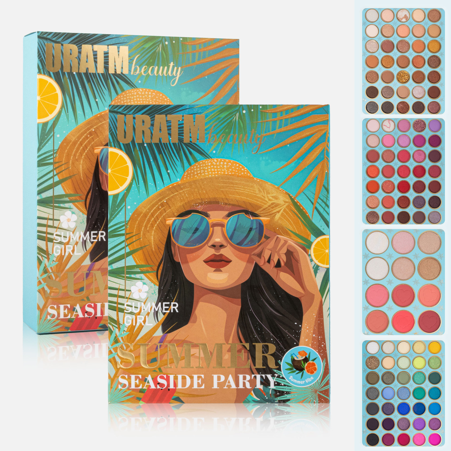 Cross-border 117-color folding eyeshadow palette, four-layer matte, pearlescent blush contour, high-gloss one-piece makeup palette Specification drawing