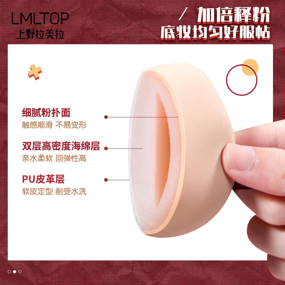 LMLTOP Checkerboard air Cushion Powder Puff Set, Ermu Grape Cotton Candy Powder Puff Camera Storage Box SY221 Specification drawing