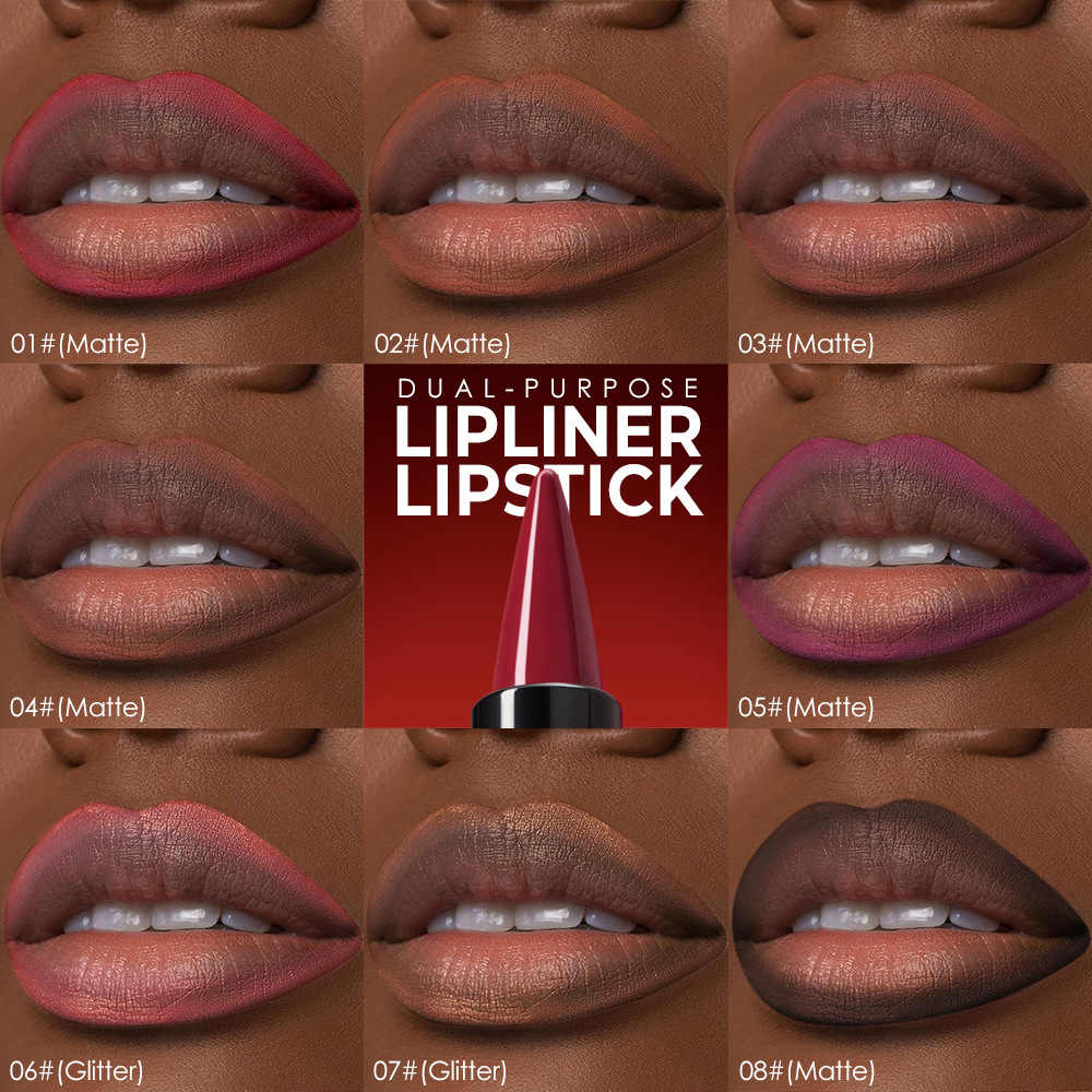 Julystar Natural Matte Lipstick Lip Makeup Long-lasting Waterproof and Easy to apply eight-color Set Lipstick pen Specification drawing