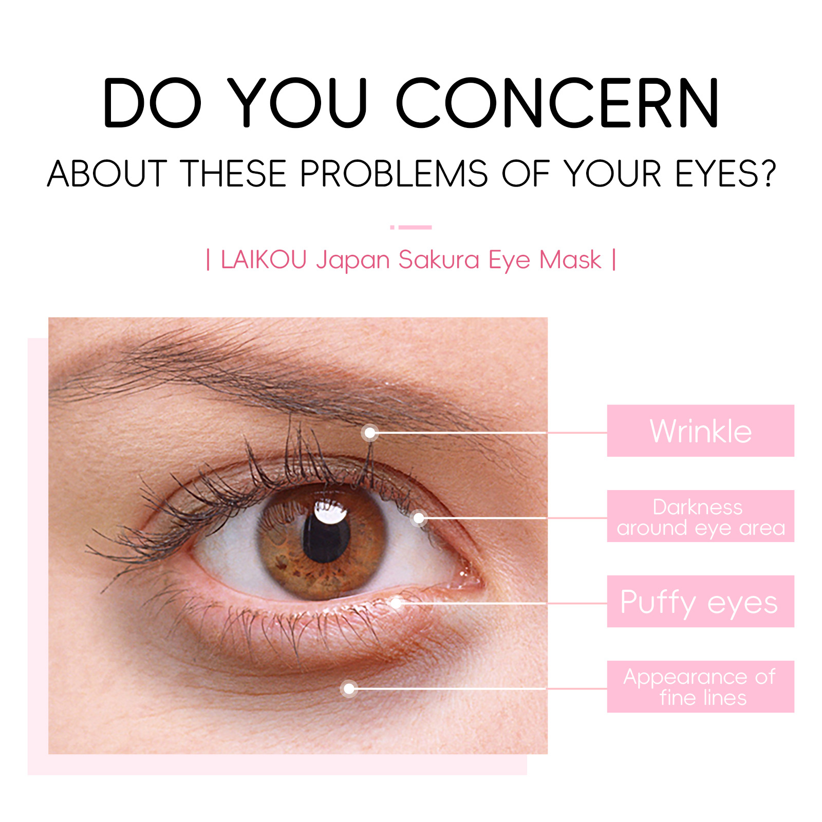 Cross-border LAIKOU Sakura Eye Mask 50 pieces - Wholesale of eye care products for moisturizing and hydrating around the eyes details Picture