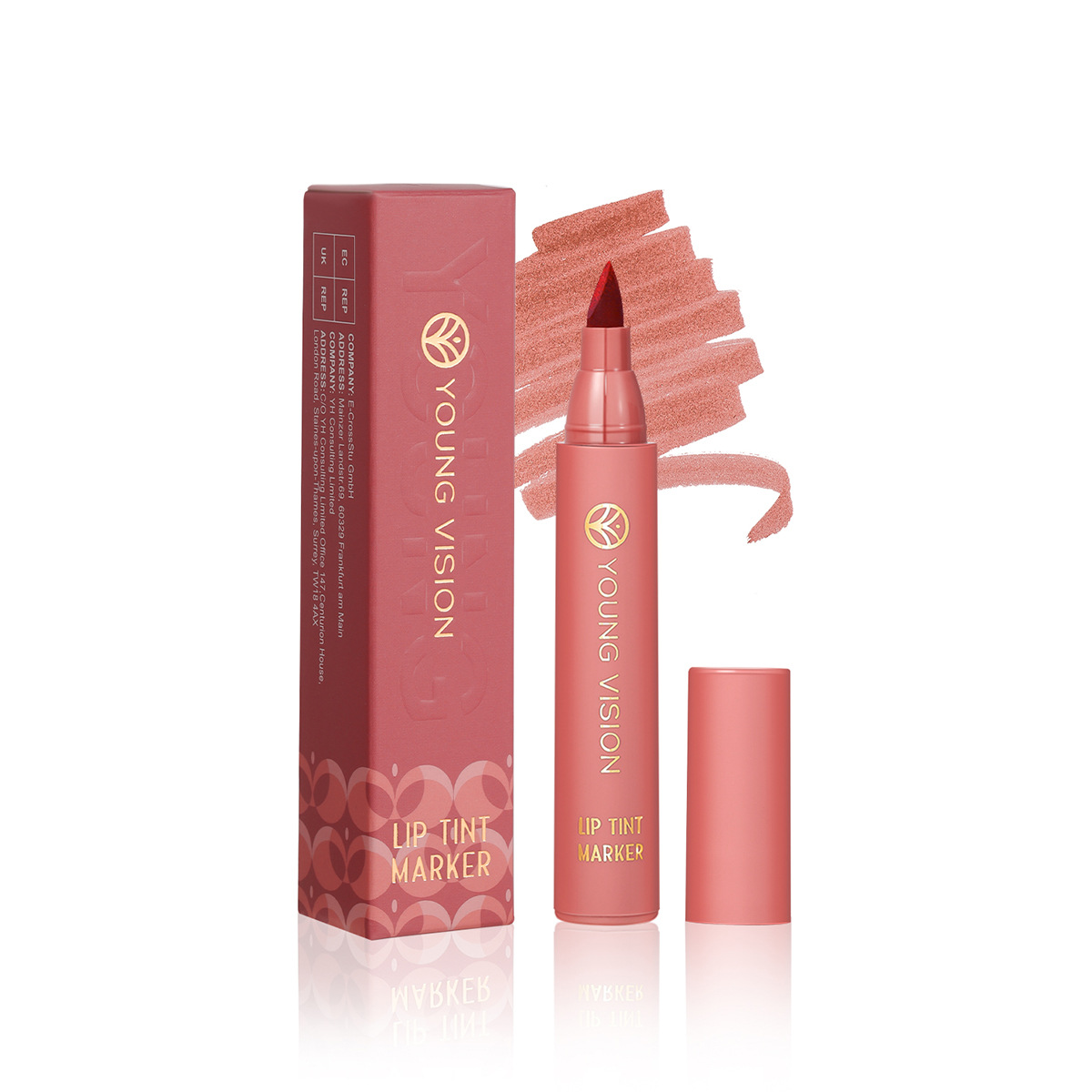 YOUNG VISION lip dye pen available in 6 colors: lipstick, water, lip liner pen, matte finish, not easy to stick to the cup, lip dye Item Picture