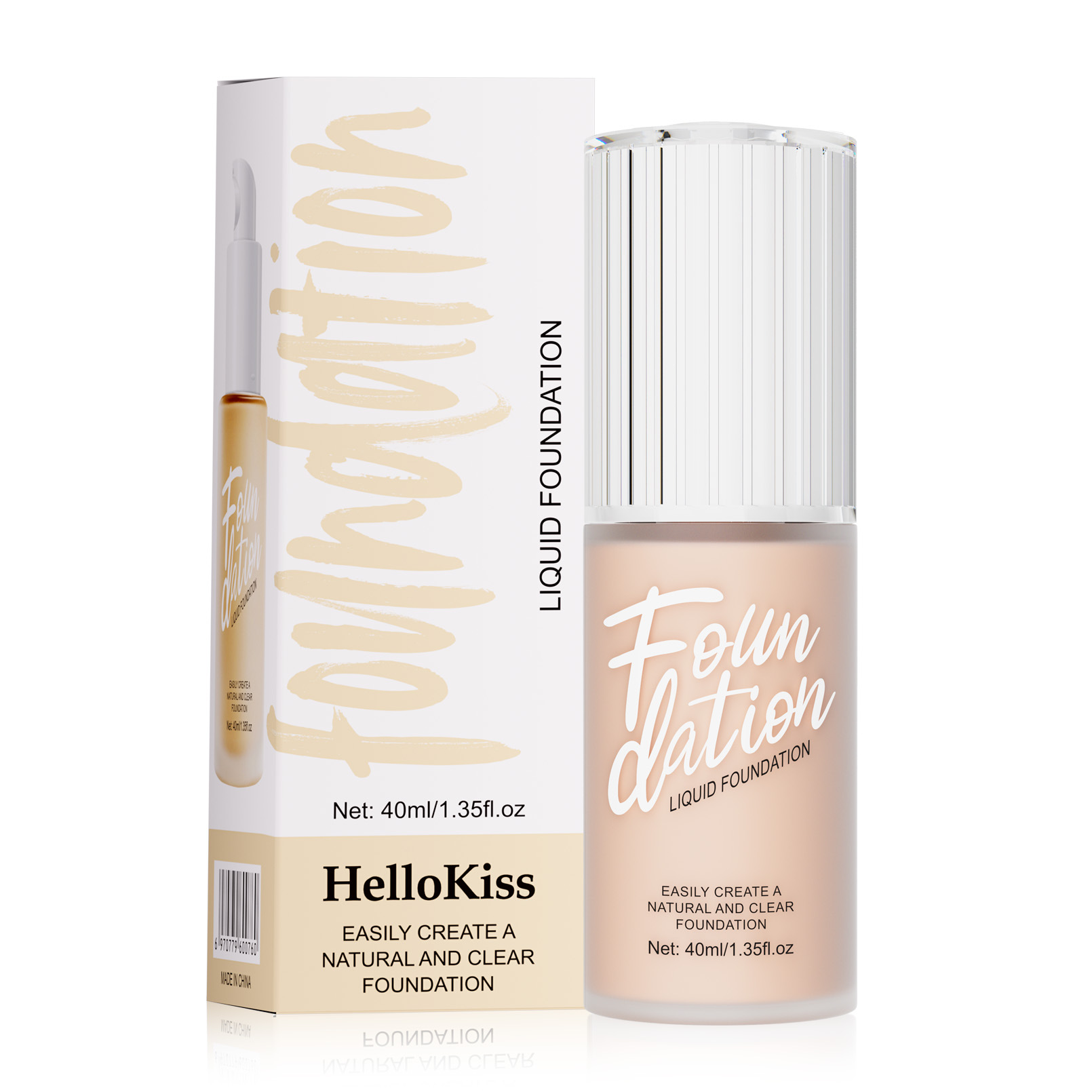 HelloKiss Clear, Smooth, Natural and long-lasting Foundation, Light, concealing, Waterproof and oil-control Foundation, Cross-border Makeup Item Picture
