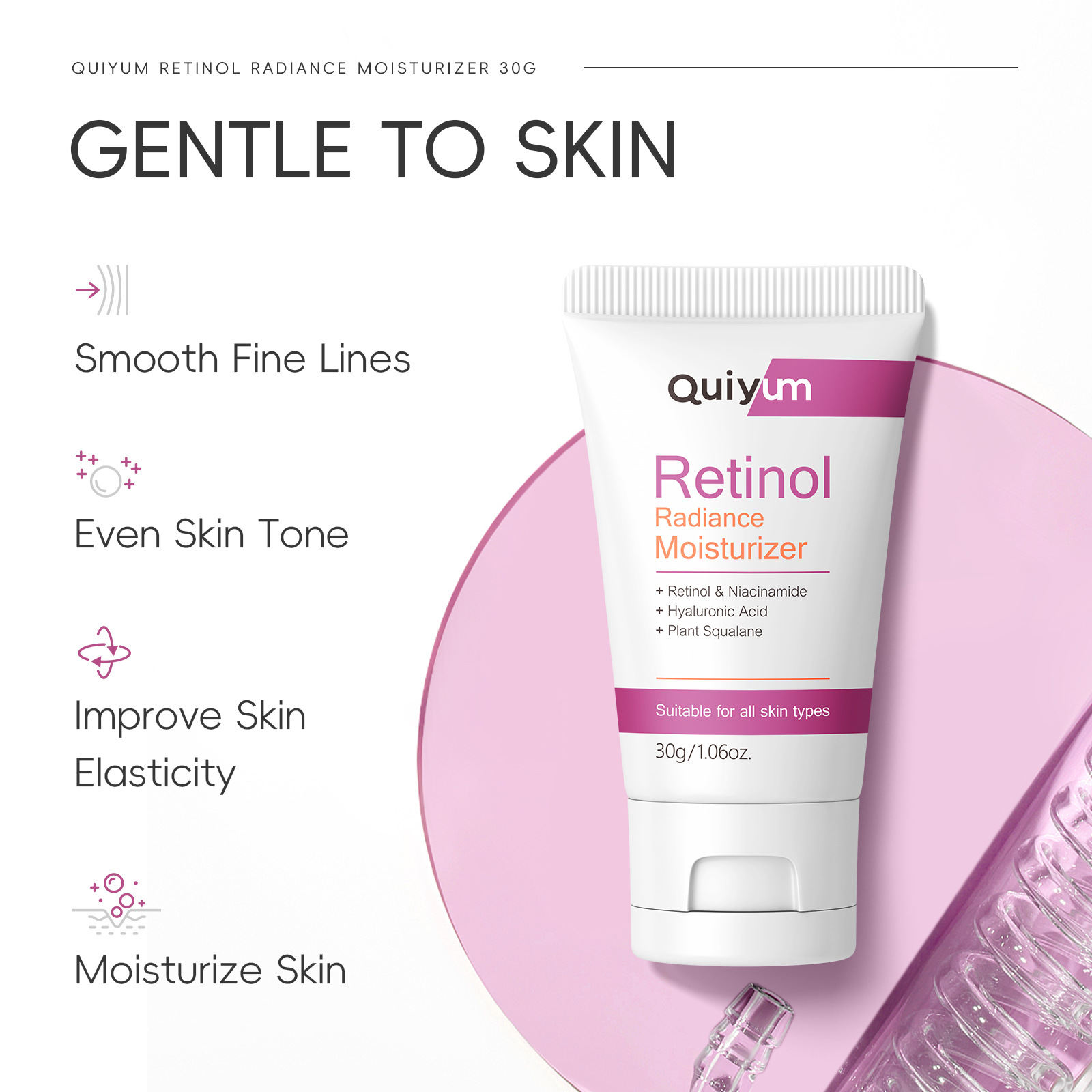 Cross-border QUIYUM Retinol Cream 30g hydrating, Moisturizing, repairing, nourishing and beautifying. Factory in stock, one-piece consignment details Picture