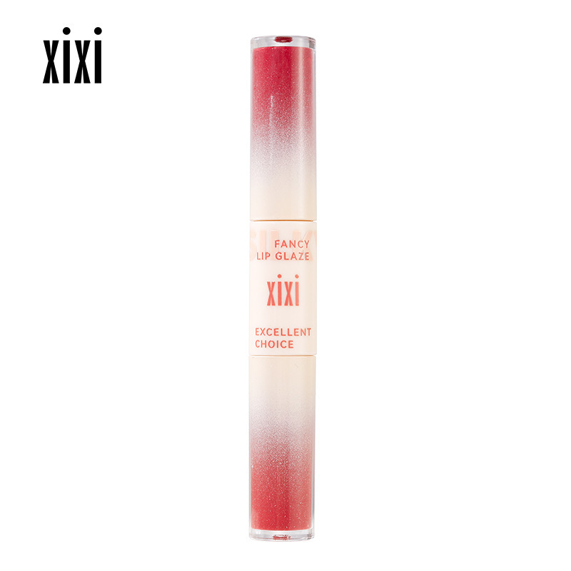 xixi's Light-Hearted Ode Double-headed Lip Gloss Matte Finish for Students to look fair without makeup, not easily stained with water, Clear Mirror Lip gloss Item Picture