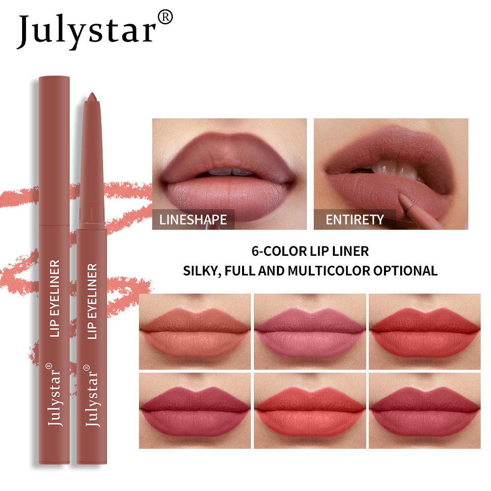 Julystar Lip Pen: Non-smudging Lipstick pen, matte Pink lip gloss, and rotating Lip liner pen set details Picture