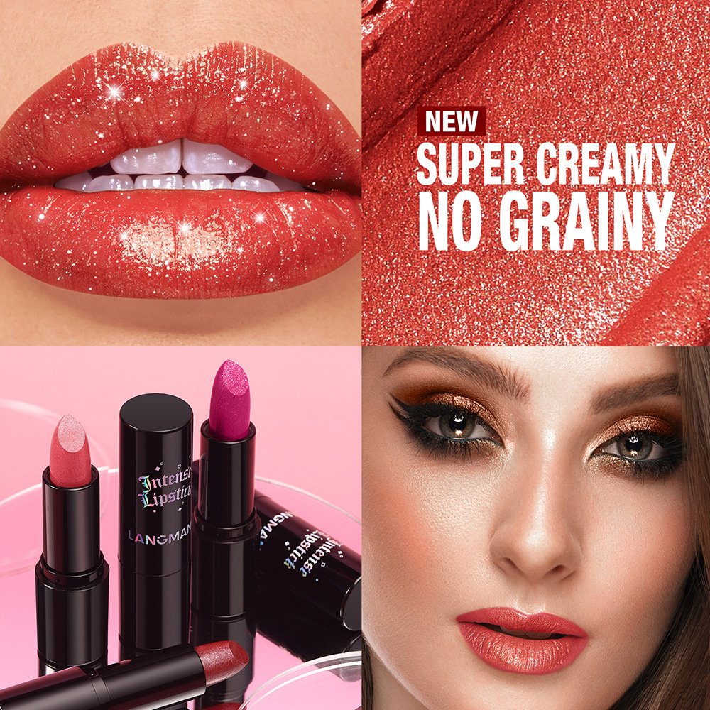 LANGMANNI Seven-color Gothic pearlescent lipstick is a multi-functional lipstick for both lips and cheeks Specification drawing